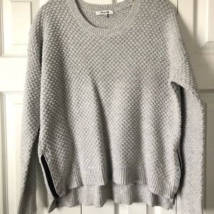 Madewell grey zip waffle knit sweater